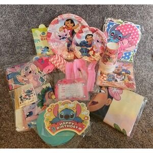 165 Pc Lilo And Stitch Party Supply Kit In Pink. New